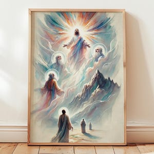 The Transfiguration of Jesus (Divine Revelation In Modern) – Printable Christian Wall Art, Spiritual Home Decor