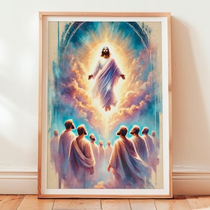 The Ascension of Jesus – Devotional Art Print, Printable Christian Wall Art