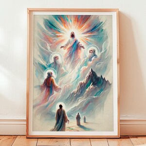 The Transfiguration of Jesus (Divine Revelation In Modern) – Printable Christian Wall Art, Spiritual Home Decor