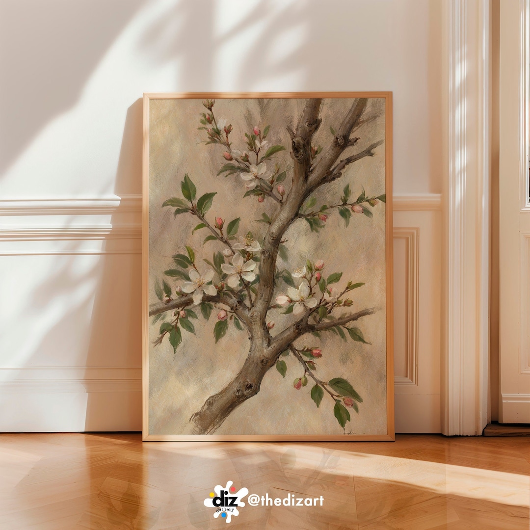 Apple Blossom Art Print - Botanical Wall Art, Apple Tree Sketch ...