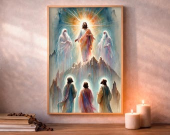 Verklärung von Jesus, Fasten, Wandkunst, Aquarellkunst, digitaler Download