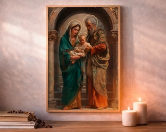 Mary and Joseph, Catholic Living Room Decor, Classic Religious, Digital Download
