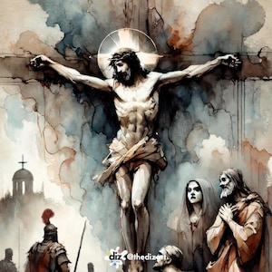 The Crucifixion of Jesus – Printable Christian Wall Art, Spiritual Home Decor