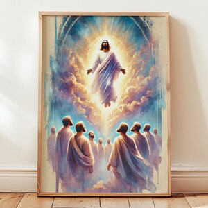 The Ascension of Jesus – Devotional Art Print, Printable Christian Wall Art
