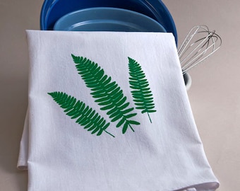 Christmas Fern Flour Sack Towel, Botanical Print ,Nature Inspired,Gardening,Kitchen Decor, DS353