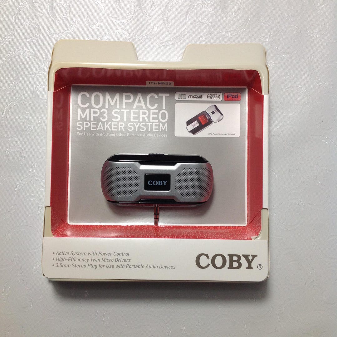 Vintage Coby Compact MP3 Stereo Speaker System,cs MP23, Older Ipod ...