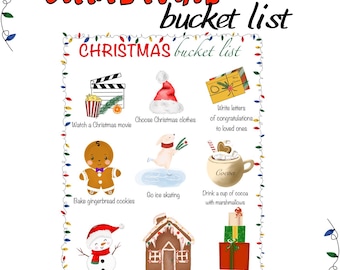 Christmas wish list| Christmas tasks| PDF and PNG files| Christmas entertainment for the whole family| Digital product