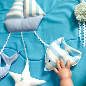Sensory mat for babies - Sea life Play mat for babies &quot;Time lying on the stomach&quot; | Personalized Montessori gift Soft toys