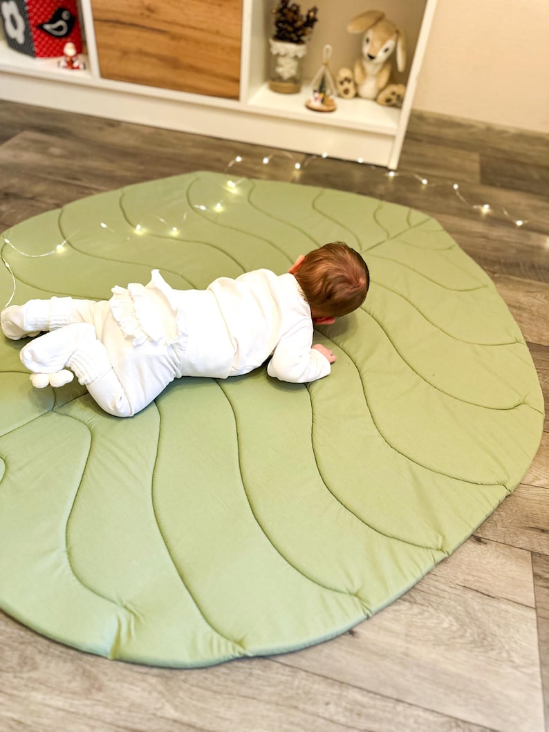 Leaf Baby Play Mat • Montessori Baby Floor Mat • Newborn Tummy Time Mat ...