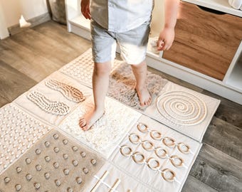 Sensory Path Play Mat for Toddlers | Montessori Barefoot Walking Rug | Balance & Coordination Toy | Toddler Birthday Gift