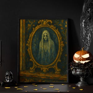 Halloween Ghost Paint by Numbers Kit: Acrylic Canvas Wall Art