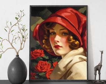 Frau mit Rosen Malen nach Zahlen Kit für Erwachsene: DIY Acryl Leinwand Wandkunst