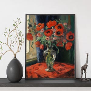 Poppies Paint by Numbers Kit, Matisse Style Paint By Numbers For Adult, Numbered Painting Kit, DIY Acrylic Canvas Wall Art, Stress Relief