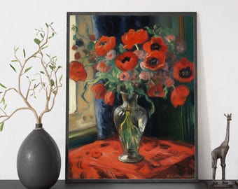 Poppies Paint by Numbers Kit: Matisse Style DIY Canvas Art