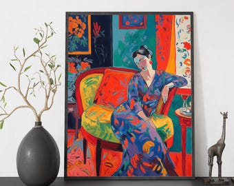 Matisse Style Paint by Numbers Kit For Adult: DIY Acrylic Canvas Wall Art