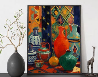 Matisse Style Paint by Numbers Kit: DIY Acrylic Canvas Art
