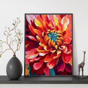 Georgia O&#39;Keeffe Style Paint By Numbers Kit: Acrylic Canvas Art