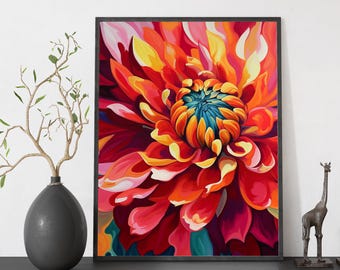 Blumen Malen nach Zahlen Kit für Erwachsene: DIY Acryl Leinwand Kunst