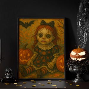 Halloween Paint by Numbers Kit: Acrylic Canvas Wall Art for Adults