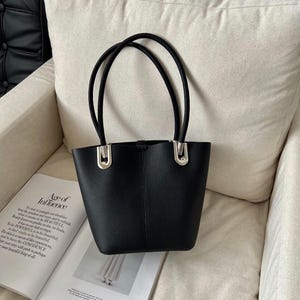 Elegante Damen Einkaufstasche, Echtleder Schultertasche, Leder Beuteltasche, Unterarmtasche