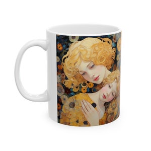 Ceramic Mug, gift for, Mom, Mother, Grandmother, Grandma, Granny, Beutiful, Mother's day, Mom day, Cup, Birthday Gift, G. Klimt Inspired zdjęcie 8