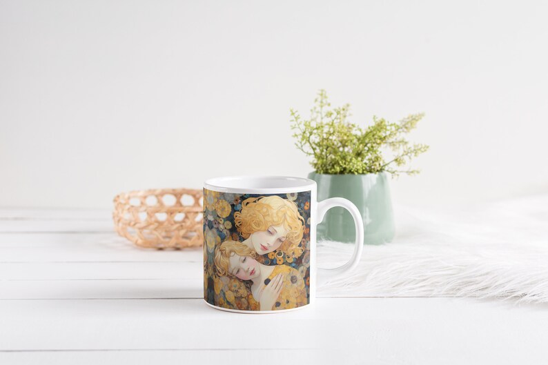 Ceramic Mug, gift for, Mom, Mother, Grandmother, Grandma, Granny, Beutiful, Mother's day, Mom day, Cup, Birthday Gift, G. Klimt Inspired zdjęcie 2