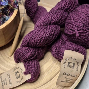 3 Skeins of Mission Falls Trading Yarn - Plum  - Aran - 100 % Cotton