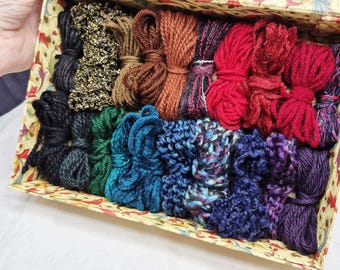Dark Yarn Bundles: 20 Mixed Fibers, Weights & Textures