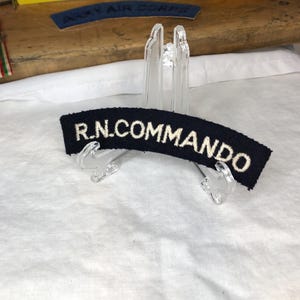 Vintage WWII British Army R. N. Commando embroidered Badge - Black Wool Fabric - was not applied