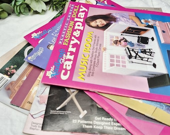 Vintage Plastic Canvas Leaflets - Fashion Doll - Furniture - Camper - You pick