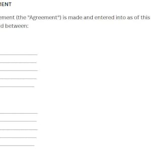 Divorce Agreement, Template