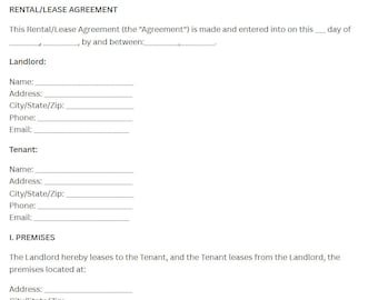 Rental Agreement