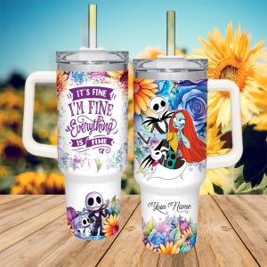 Custom Jack Skeleton 40oz Tumbler, Nightmare Before Christmas Tumbler Cup, Horror Movie Drinkware Tumbler, Disney Tumblerv