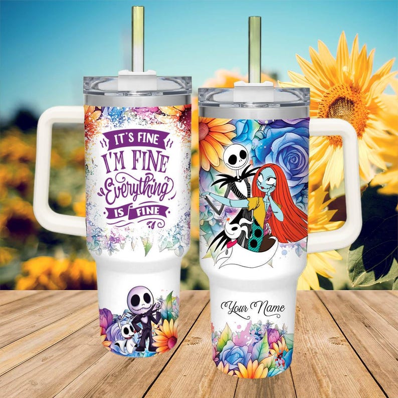 Custom Jack Skeleton 40oz Tumbler, Nightmare Before Christmas Tumbler Cup, Horror Movie Drinkware Tumbler, Disney Tumblerv
