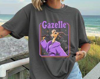 ディズニー ズートピア ガゼル シャツ、ポップスター ガゼル グラフィック Tシャツ、ズートピア キャラクター Tシャツ、かわいい漫画ディズニーファンギフト