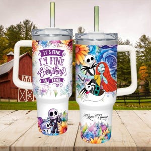 Custom Jack Skeleton 40oz Tumbler, Nightmare Before Christmas Tumbler Cup, Horror Movie Drinkware Tumbler, Disney Tumblerv