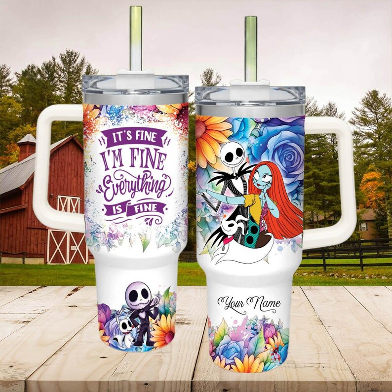 Custom Jack Skeleton 40oz Tumbler, Nightmare Before Christmas Tumbler Cup, Horror Movie Drinkware Tumbler, Disney Tumblerv
