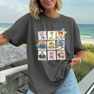 Camiseta de Zootopia, camiseta de Judy Hopps y Nick Wilde, camiseta de la película de animales de Disney, camiseta de dibujos animados de Zootopia, regalo de atuendo de parque Disney