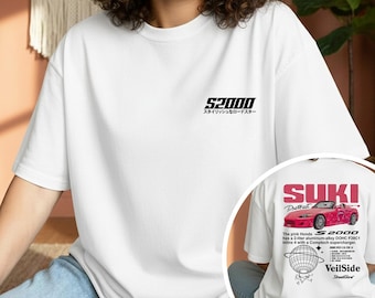 Honda S2000 Suki Pink T Shirt, Fast And Furious Shirt, JDM Anime Car Tee, Tokyo Drift Style Shirt, Street Racing Graphic Unisex Tee