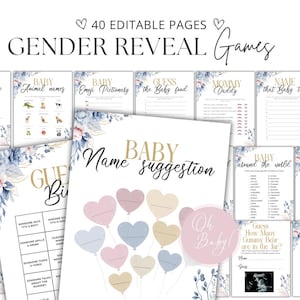 Gender Reveal Games Bundle, Blue Pink Gender Reveal, Party Games, Gender Reveal Ideas, Gender Reveal Games Pack, Gender Reveal Printable