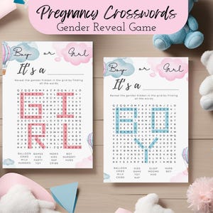 Recherche de mots indiquant le sexe, jeu baby shower - Mots croisés garçon ou fille, C'est un garçon, c'est une fille