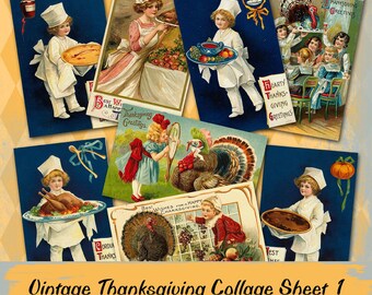 Vintage Thanksgiving Collage Sheet 1