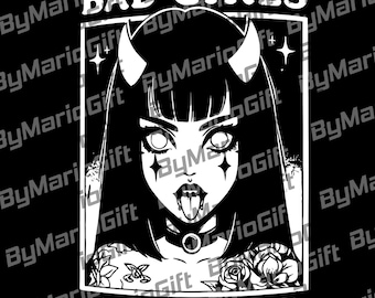 Vintage Bad Girls smakar bättre tatueringar kvinnor fil, tatuering sublimering för flickor, edgy mode PNG, retro stil Bad Girls digital nedladdning