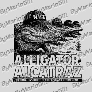 Retro Reptile Art, Alligator SVG, Vintage Gator Enforcement Download Digital, N.I.C.E Alcatraz Squad Design, Funny Sublimation File