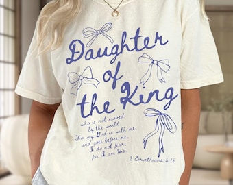 Daughter of the King Christian PNG, Coquette Bow Script Sublimation Digital Download
