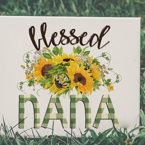 Gezegend nana zonnebloem en buffel plaid digitaal ontwerp, grafisch ontwerp, sublimatie, instant download, Moederdag geschenk - Tee Canvas