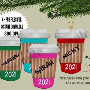 Para levar Copo de café Sublimação design em branco Meus designs sublimes Personalize com nome ou logotipo da cafeteria Manga de café Enfeite de natal