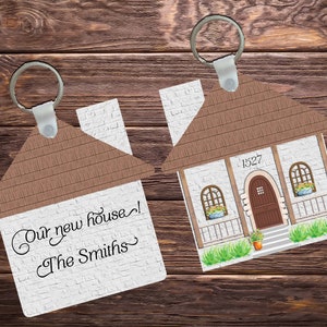 Witte bakstenen huis ontwerp voor Huis sleutelhangers of ornamenten Halebound blanks Farm huis geschilderd bakstenen ontwerp instand downloaden Boerderij decor