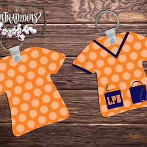 Nurse Scrub sleutelhangers - Halebound blanco ontwerp instand download - Gepersonaliseerde Nurse scrub sleutelhanger ontwerp - sublimatie ontwerp