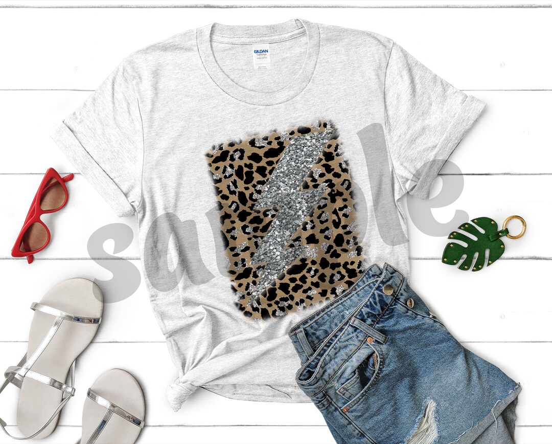 Leopard Bolt Tee - White main image 1